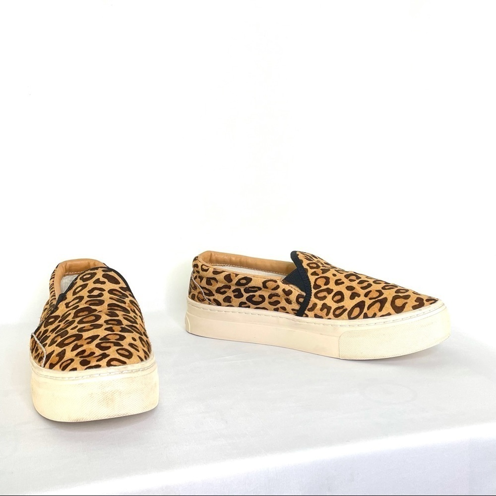 Soludos Bondi Leopard Print Calf Hair Slip-On Flatform Sneakers Sz 8 - Picture 5 of 10